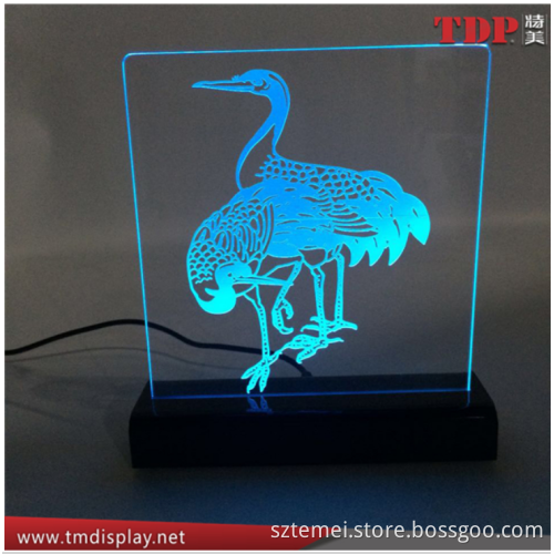 Christmas promotional indoor lighting led edge lit sign base acrylic with RGB remote controller